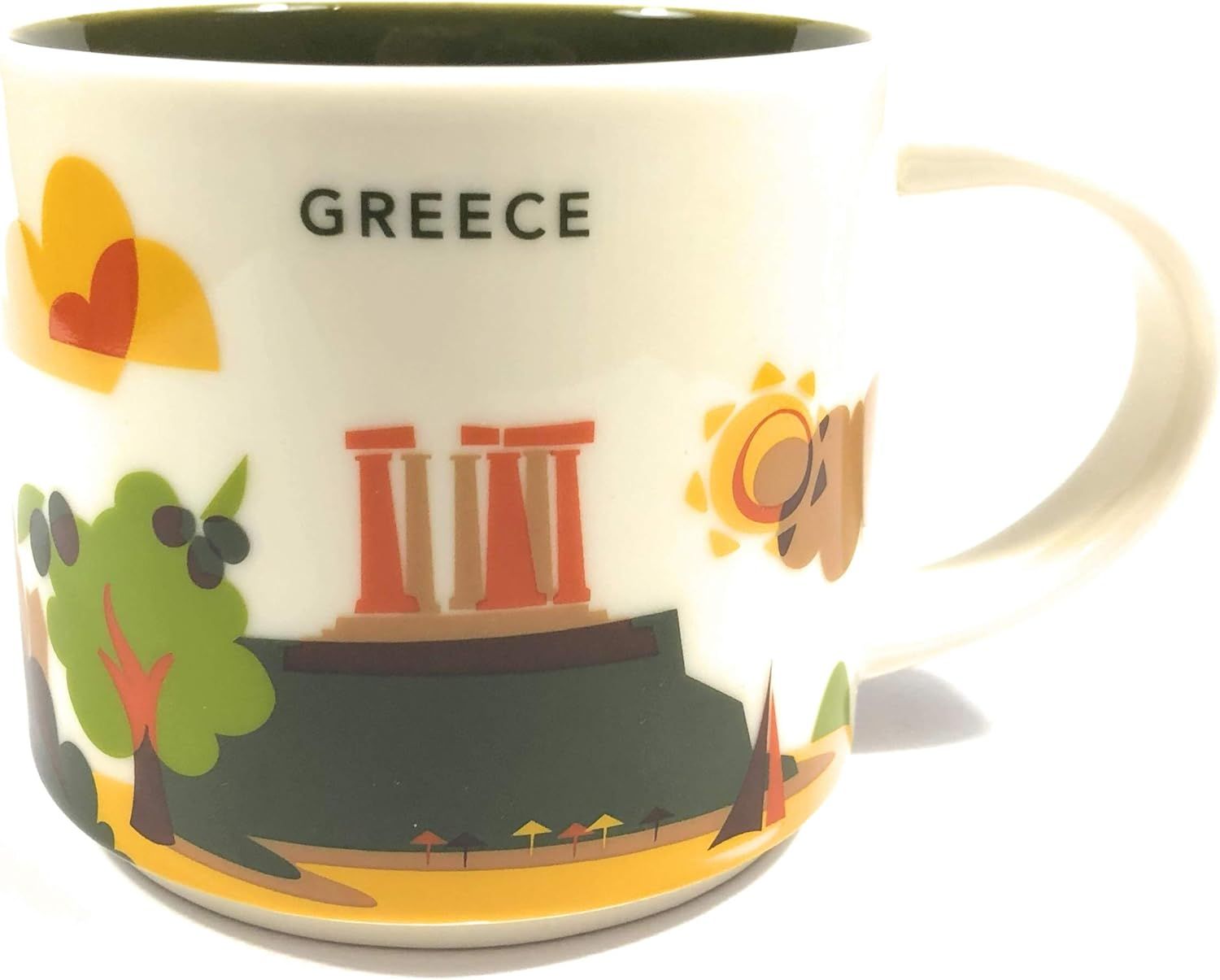 White Starbucks You Are Here\' Yah City Mug - Greece. | 7125806-WK