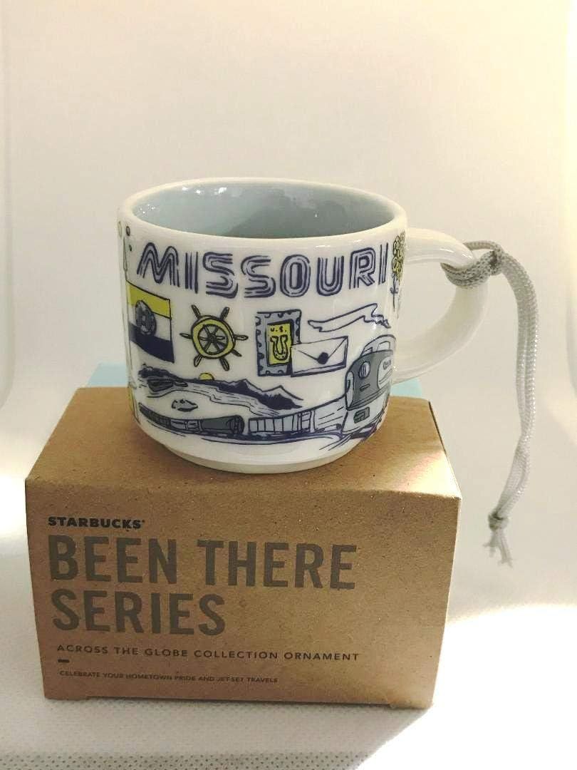 White / Blue Starbucks Missouri Been There Series Across The Globe Collection Demitasse Espresso Coffee Mug Cup Ornament | 5412698-LS