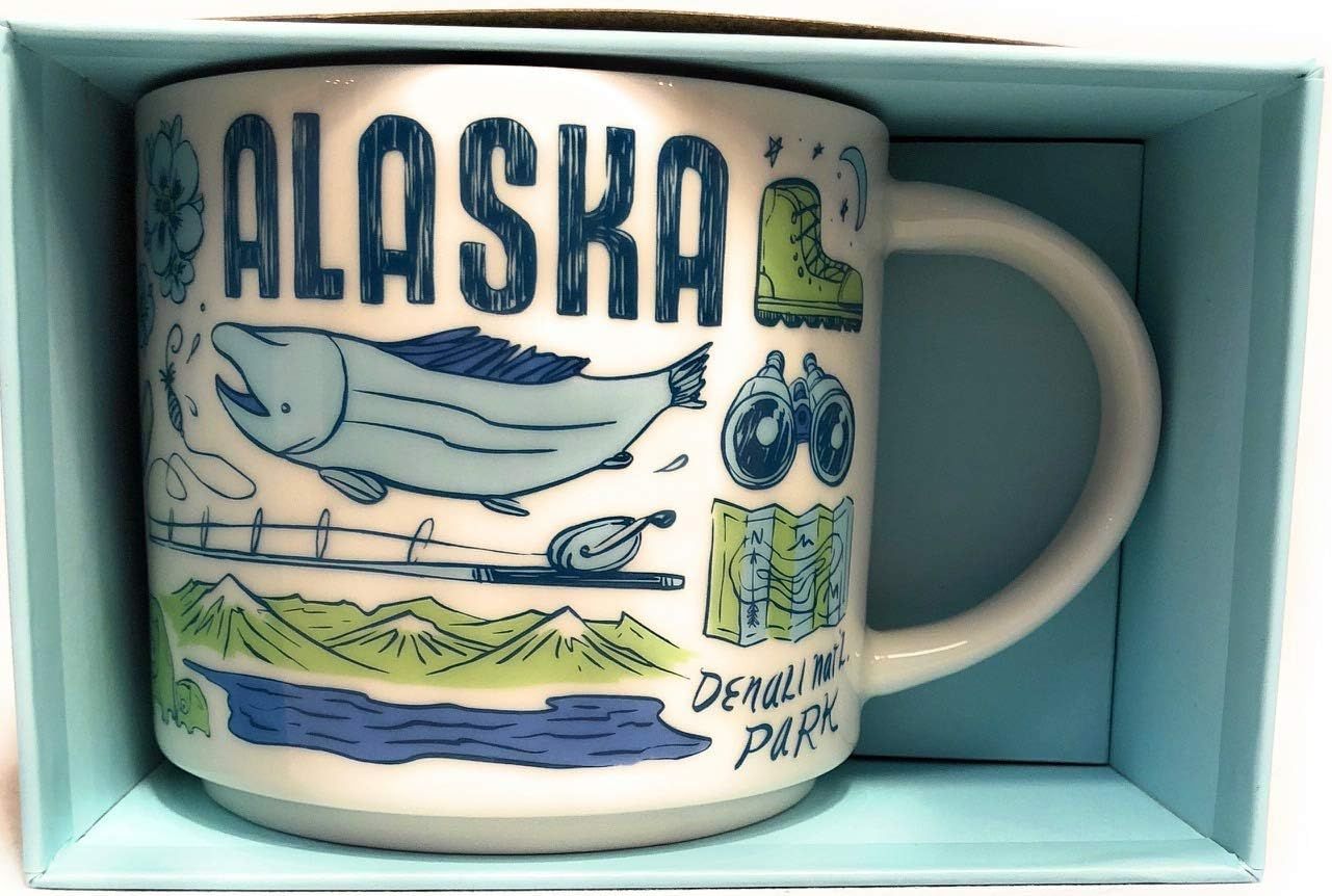 White / Blue / Green Starbucks Alaska Been There Series Across The Globe Collection Coffee Mug 14 Ounce | 6980324-WR